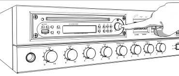 Para aceder ao tuner AM/FM bem como ao leitor CD/MP3 e USB,