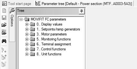 [1] 2446350859 Neste exemplo, o menu de contexto é mostrado com as ferramentas para uma unidade MOVIFIT.