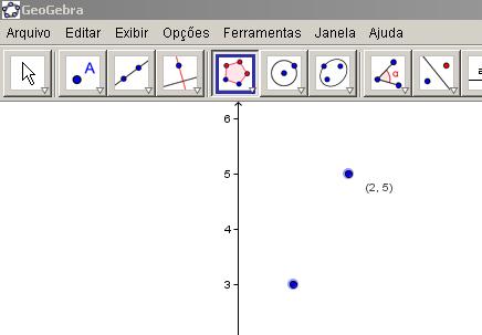 Para acionar um botão, é necessário que SEMPRE seja clicado no canto inferior direito deste. Construção de Objetos Para construir pontos, selecione.