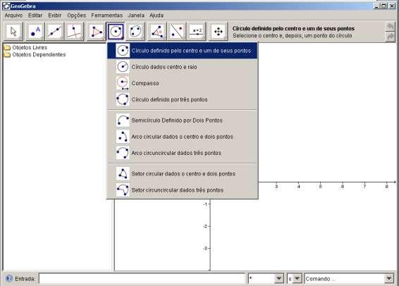 alterada facilmente: use o botão direito do mouse, clique no objeto e escolha Propriedades a partir do menu contextual. No menu Exibir, eixos e malha podem aparecer e desaparecer da janela algébrica.