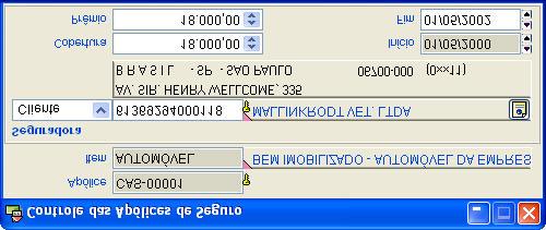 Cntrle de Apólice de Segur Este módul armazena a apólice de segur d bem.