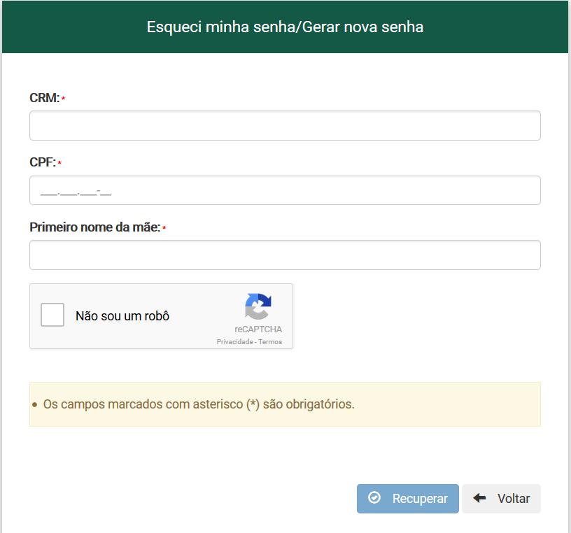 O sistema abre os e-mails cadastrados no CRM-PR com proteção (ex.: e-mail cadastrado documentos@crmpr.org.br aparecerá d**u**nto*@c**p*.*rg.