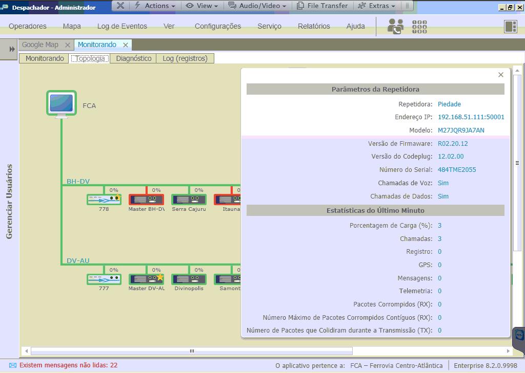 DESCRITIVO TÉCNICO SmartPTT Monitoring Janela de informações adicionais sobre o device conectado. 2.