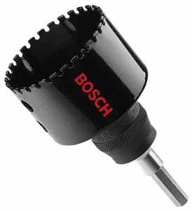 Acessórios Bosch 2011 Serras copo 65 Opções de diâmetro De 19 a 83 mm. Lâmina de corte fina Para cortes rápidos e limpos.