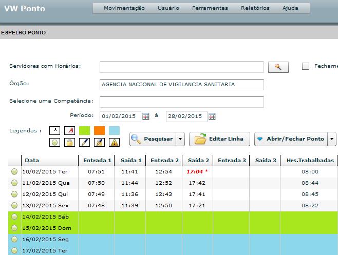 É importante destacar, que se houver um movimento de entrada E2, sem o movimento de saída correspondente (S2), o VWPONTO não promove o cálculo dessa jornada.