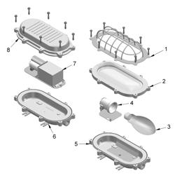 Luminária Tartaruga para Zona MODELO OBXRNA ZONAS e Grupo II GRAU DE PROTEÇÃO: IP DADOS CONSTRUTIVOS Corpo fabricado em