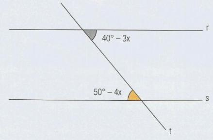 QUESTÃO 05 Determine x e y na figura dada, sabendo que r//s, sendo x