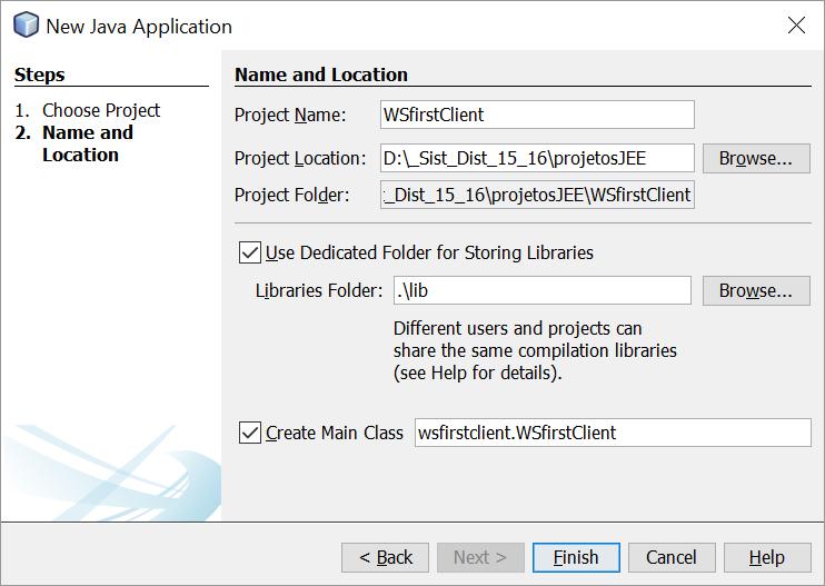 Folha 11-4 C - Criar um cliente para o Web Service: Criar um novo projecto (aplicação em linha de comando: