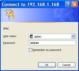 Passo 4: Acessar a câmera a partir do navegador IE Abra o navegador IE e digite o endereço IP da câmera no campo URL. O padrão é 192.168.