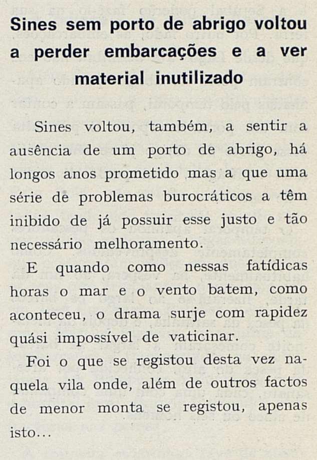 TEMPESTADES Notícia sobre o 8 de Maio de 1970, Jornal