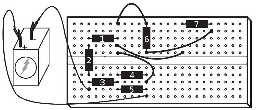 ) Breadboards são placas para realizar conexões em circuitos muito úteis para práticas didáticas envolvendo medidas elétricas em circuitos simples (ou mesmo para produzir protótipos de circuitos mais