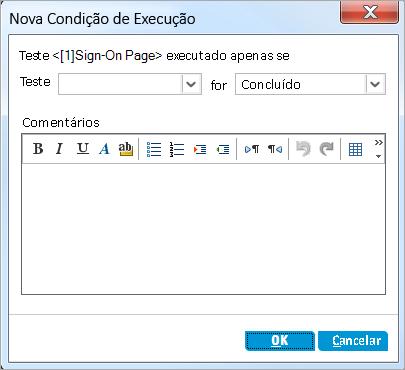 Capítulo 5: Executando testes b. Clique em Nova Condição de