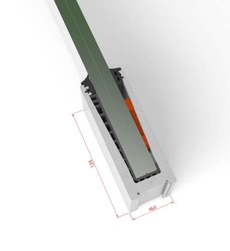 GLASS LINE Innovador sistema de barandilla que puede instalarse sobre el forjado, a canto de forjado o completamente embutido y presenta la opción de poder iluminarse mediante tiras LED.