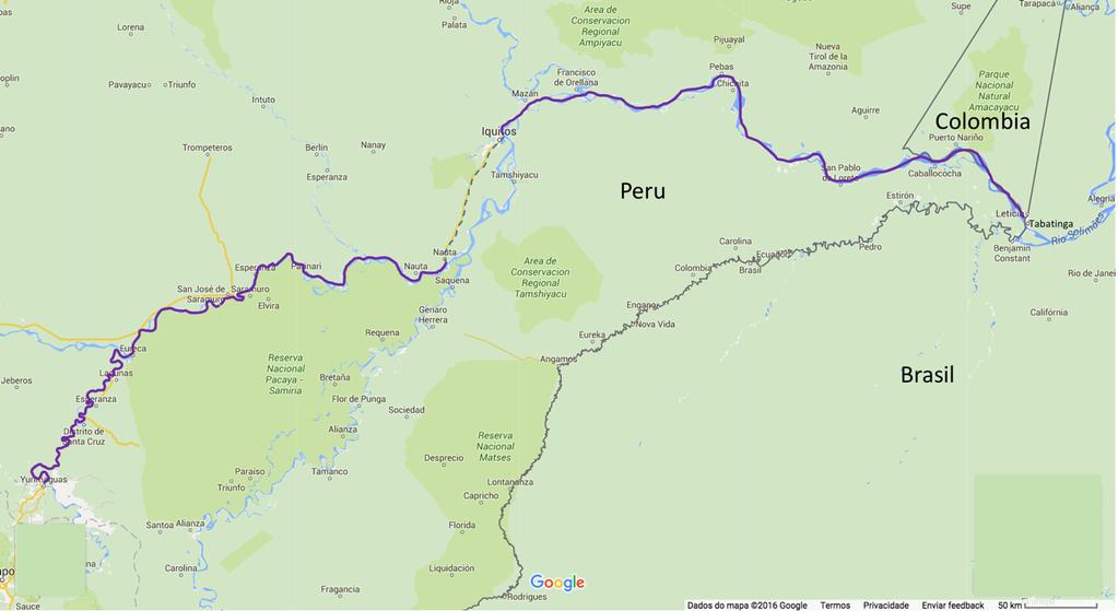 Outra possibilidade: estender a infraestrutura AC para Peru 4 componentes: Tabatinga Iquitos (subfluvial) 420 km
