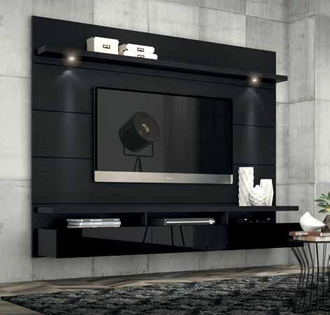 RACK S & HOMES HOME THEATER SUSPENSO Com 3 gavetas centrais e prateleiras L: 2,17m