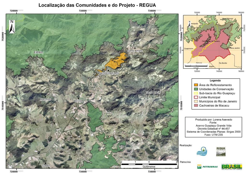 MAPA DE LOCALIZAÇÃO No mapa destacamos as comunidades envolvidas no projeto: Santa Maria, Santo Amaro,