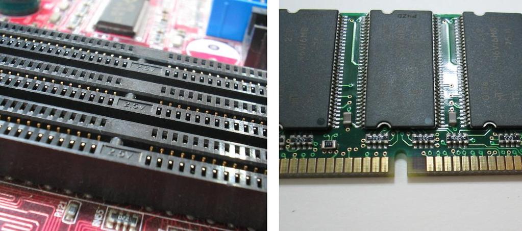 Slot para as memórias Observe sempre a posição dos chanfros antes de