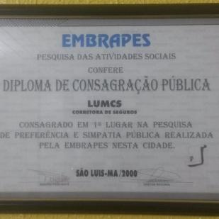 LUMCS, reconhecida pela Amil, desde 2013, pelo Comprome mento e Dedicação no Trabalho de Intermediação
