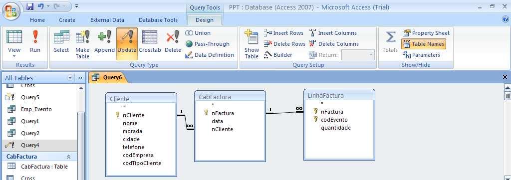 Update Query Diminui em 1