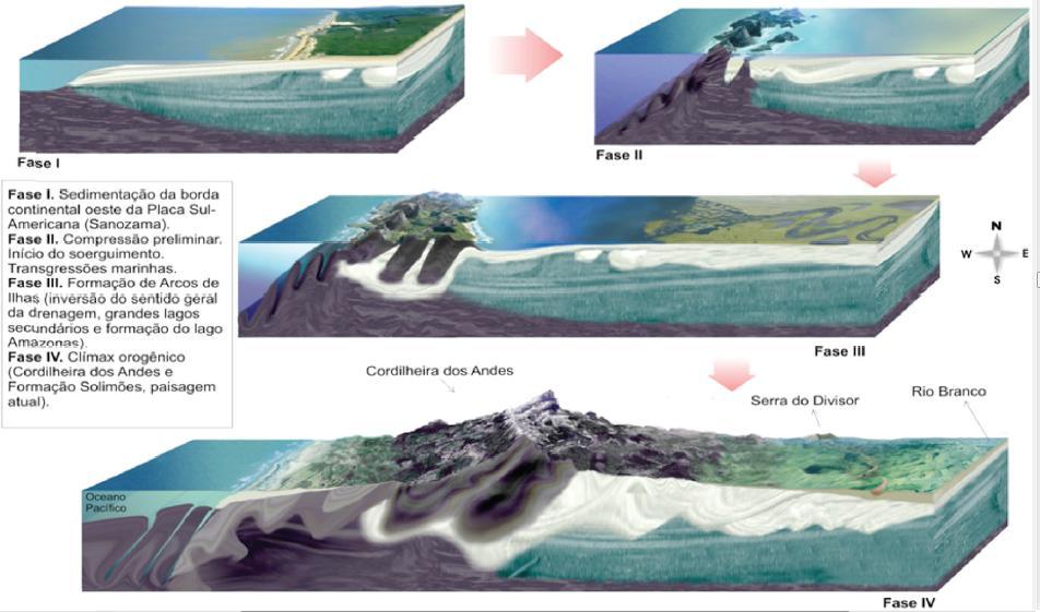Através do soerguimento Andino que se iniciou no final do Neocretáceo e atingiu seu clímax no Neomioceno, modelando o aspecto geográfico, ocorreram mudanças drásticas nos padrões hidrológicos,