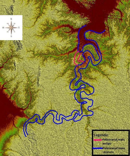 Através da análise das imagens SRTM foi possível destacar feições que sugerem um tributário bastante expressivo na margem esquerda do rio Juruá e que algum fator, possivelmente tectônico, tenha