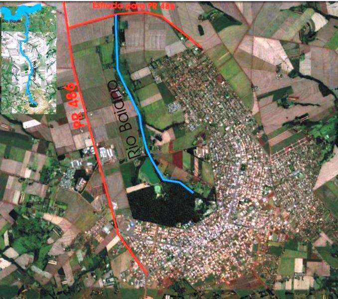 Foto 01: Localização da área de estudo Fonte: Google Earth Dessa forma, com a redução da área permeável, o rio baiano passa a ter um aumento expressivo do escoamento superficial das águas pluviais