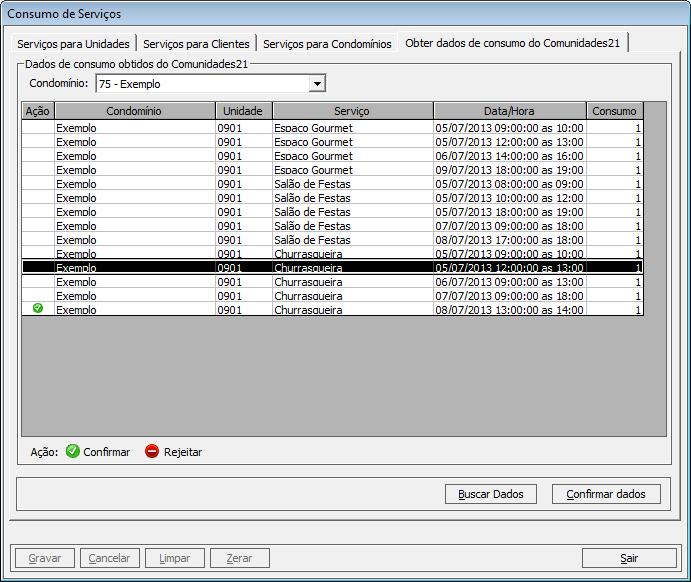 6. Clique em Confirmar dados e o consumo será aceito.