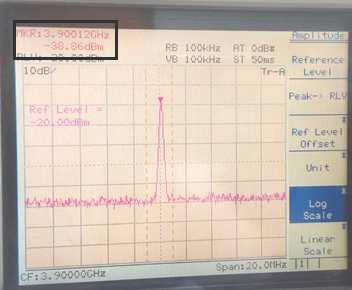 Saída no último estágio de amplificação No total, este LNA amplificou o sinal recebido em aproximadamente em 62dB, conforme esperado, pois, para