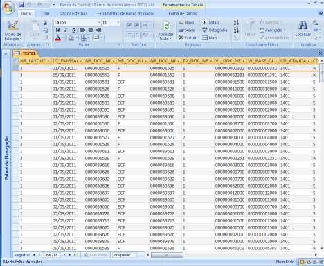 *Modelo de arquivo em formato DAT, configurado conforme especificações do Layout 21ª Edição.