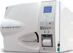 autoclave. Características inovadora do Europa B Evo Câmara circular em aço inoxidável de tipo AISI 304 tratada. Carga máxima de 5 kg por ciclo.