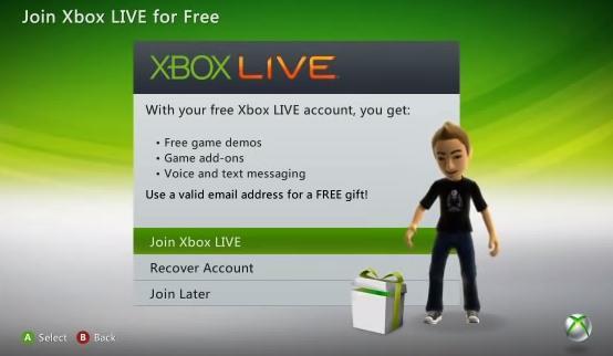 Será solicitada uma conta Xbox Live.