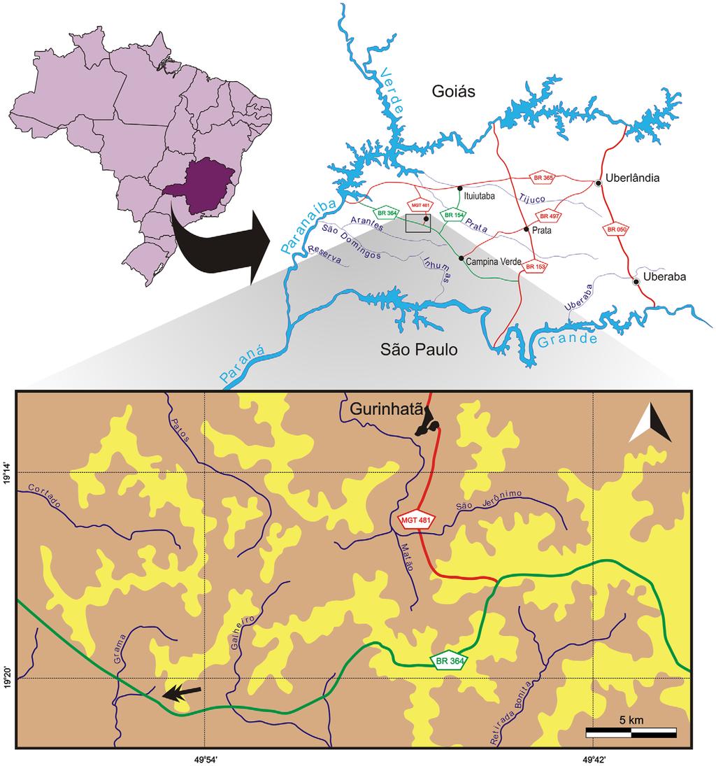 A New Baurusuchid from Brazil Figure 1. Map of the area where Pissarrachampsa sera was collected.