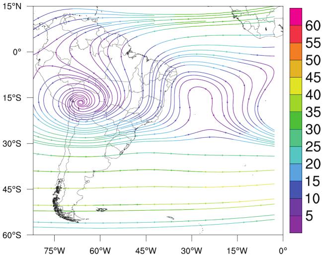 Na figura 2a o Cavado do Nordeste é simulado significativamente, com o eixo central sobre a área tropical oeste do Oceano Atlântico.