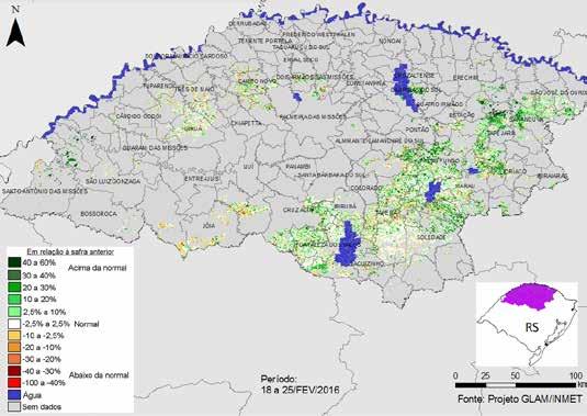 Figura 8 - Mapa de anomalia do IV das lavouras de grãos em relação à safra passada.