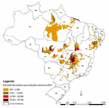 Figura 22 Mapa da produção agrícola feijão terceira safra Fonte: Conab/IBGE.