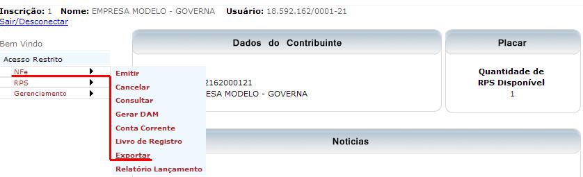 Gerar Arquivo De Exportação De Dados Informe o período desejado: Data inicial e a data final, por padrão virá