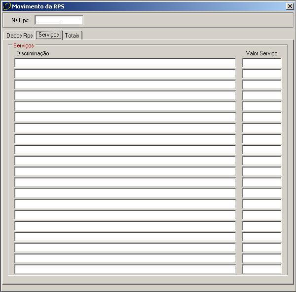 O campo Descrição dos Serviços constante do Recibo Prestação de Serviços - RPS deverá ser preenchido com a descrição clara dos serviços prestados e os valores a eles correspondentes.