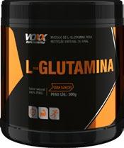 Voxx L-Glutamina Auxilia na recuperação muscular Voxx L-GLUTAMINA é um suplemento composto por aminoácido, apresentando 100% de PUREZA.