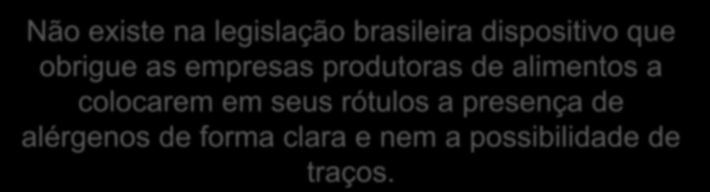 Não existe na legislação brasileira dispositivo que obrigue as empresas produtoras de alimentos a