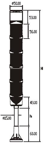 Dimensões: Torre sinalização