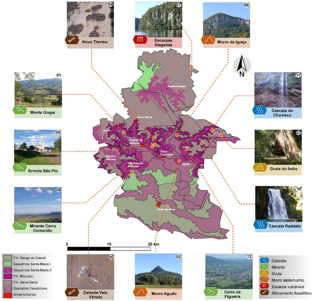 região: Ermida São Pio, Cascata Raddatz, Cascata do Chuvisco e Cerro da Figueira (Figura 1).