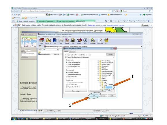 Fig. 16 Escolher a pasta dictionaries e depois OK. 3. A imagem e subsequente legenda mostram a interface do software. Fig.