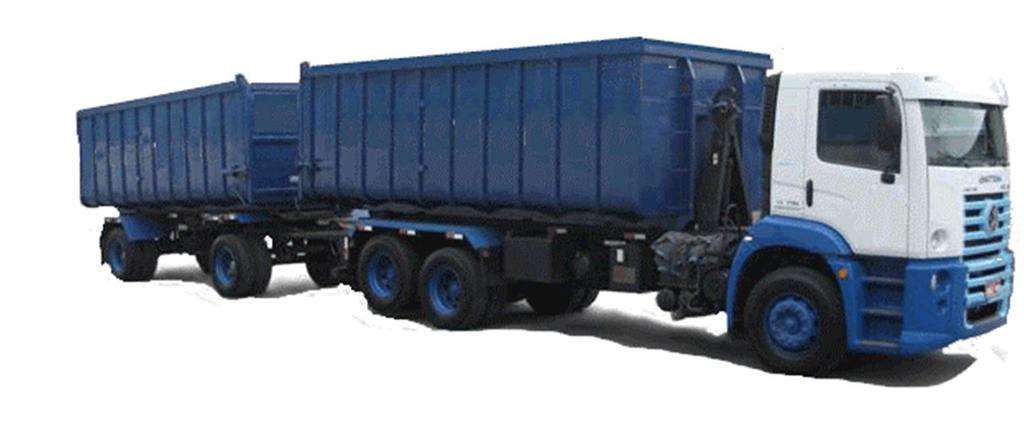 O caminhão truck e o toco, normalmente são equipados com sistemas roll on