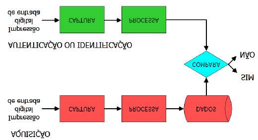 Em um primeiro momento ocorre a fase de aquisição da impressão digital. Nesta fase é realizada a entrada da impressão no sistema.