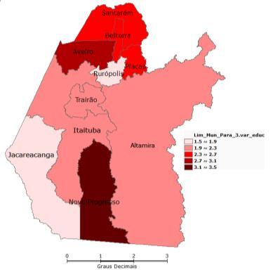 Para a elaboração destes mapas, foi anexado à tabela da malha de limites municipais os dados referentes ao índice de renda, educação e longevidade para 2000 e 2010 e através do cálculo da variação