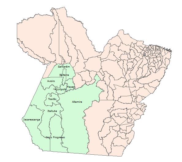 Sustentável da BR-163 (DFS da BR-163), que abrange uma área de mais de 190 mil quilômetros quadrados (MMA, 2016). Figura 1 - Localização da área de estudo no estado do Pará.