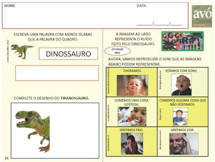 Pág 16 A primeira atividade é de consciência silábica. Registre no blocão as sugestões das crianças.