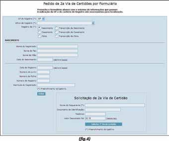 Uma vez impresso o recibo, o sistema envia sua solicitação ao cartório dono do registro.