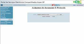 Os documento referentes ao serviço selecionado deverão ser digitalizados em um único arquivo no formato PDF, que será anexado pressionando o botão escolher arquivo.