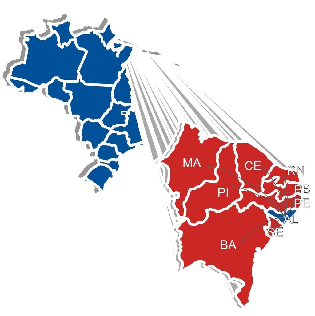 105 Figura 16: Localização Estratégica de Alagoas em Relação aos Demais Estados Nordestinos.